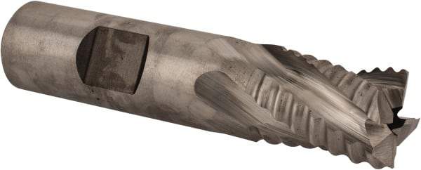 Niagara Cutter - 5/8" Diam, Coarse Pitch, 3/4" LOC, 4 Flute Cobalt Roughing Square End Mill - Uncoated, 2-7/8" OAL, 5/8" Shank Diam, Single End, 30° Helix - Eagle Tool & Supply
