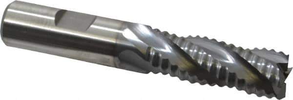 Niagara Cutter - 5/8" Diam, Coarse Pitch, 1-5/8" LOC, 4 Flute Cobalt Roughing Square End Mill - TiCN Finish, 3-3/4" OAL, 5/8" Shank Diam, Single End, 30° Helix - Eagle Tool & Supply