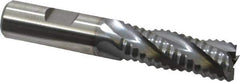 Niagara Cutter - 5/8" Diam, Coarse Pitch, 1-5/8" LOC, 4 Flute Cobalt Roughing Square End Mill - TiCN Finish, 3-3/4" OAL, 5/8" Shank Diam, Single End, 30° Helix - Eagle Tool & Supply