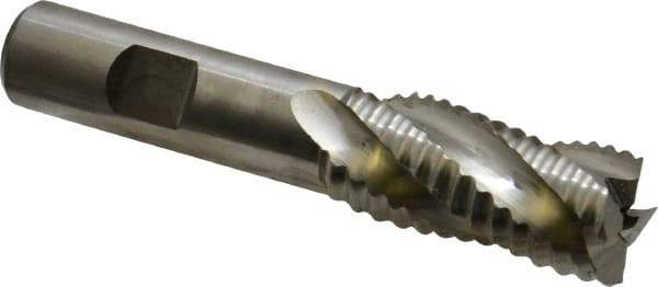 Niagara Cutter - 3/4" Diam, Coarse Pitch, 1-5/8" LOC, 4 Flute Cobalt Roughing Square End Mill - Uncoated, 3-3/4" OAL, 5/8" Shank Diam, Single End, 30° Helix - Eagle Tool & Supply