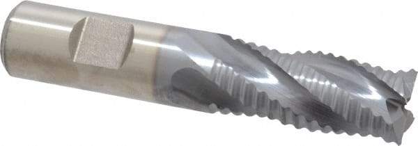 Niagara Cutter - 3/4" Diam, Coarse Pitch, 1-5/8" LOC, 4 Flute Cobalt Roughing Square End Mill - TiCN Finish, 3-7/8" OAL, 3/4" Shank Diam, Single End, 30° Helix - Eagle Tool & Supply