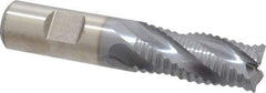 Niagara Cutter - 3/4" Diam, Coarse Pitch, 1-5/8" LOC, 4 Flute Cobalt Roughing Square End Mill - TiCN Finish, 3-7/8" OAL, 3/4" Shank Diam, Single End, 30° Helix - Eagle Tool & Supply