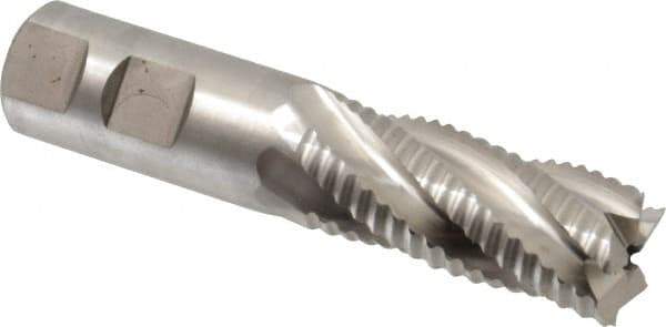 Niagara Cutter - 7/8" Diam, Coarse Pitch, 1-7/8" LOC, 5 Flute Cobalt Roughing Square End Mill - Uncoated, 4-1/8" OAL, 7/8" Shank Diam, Single End, 30° Helix - Eagle Tool & Supply