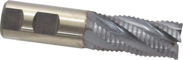Niagara Cutter - 1" Diam, Coarse Pitch, 2" LOC, 5 Flute Cobalt Roughing Square End Mill - TiCN Finish, 4-1/2" OAL, 1" Shank Diam, Single End, 30° Helix - Eagle Tool & Supply