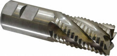 Niagara Cutter - 1-1/4" Diam, Coarse Pitch, 2" LOC, 6 Flute Cobalt Roughing Square End Mill - Uncoated, 4-1/2" OAL, 1-1/4" Shank Diam, Single End, 30° Helix - Eagle Tool & Supply
