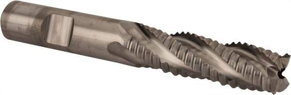 Niagara Cutter - 1/2" Diam, Coarse Pitch, 1-5/8" LOC, 4 Flute Cobalt Roughing Square End Mill - Uncoated, 3-5/8" OAL, 1/2" Shank Diam, Single End, 30° Helix - Eagle Tool & Supply