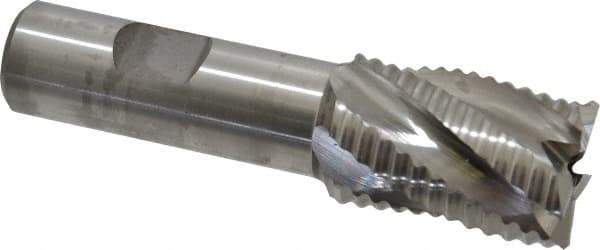 Niagara Cutter - 1" Diam, Coarse Pitch, 1-1/2" LOC, 5 Flute Cobalt Roughing Square End Mill - Uncoated, 3-3/4" OAL, 3/4" Shank Diam, Single End, 30° Helix - Eagle Tool & Supply