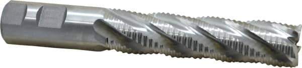 Niagara Cutter - 1" Diam, Coarse Pitch, 4" LOC, 5 Flute Cobalt Roughing Square End Mill - Uncoated, 6-1/2" OAL, 1" Shank Diam, Single End, 30° Helix - Eagle Tool & Supply