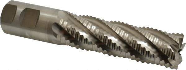 Niagara Cutter - 1-1/4" Diam, Coarse Pitch, 4" LOC, 6 Flute Cobalt Roughing Square End Mill - Uncoated, 6-1/2" OAL, 1-1/4" Shank Diam, Single End, 30° Helix - Eagle Tool & Supply