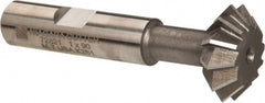 Keo - 1° 1" Cut Diam, 3/8" Cut Width, 1/2" Shank, High Speed Steel Double-Angle Cutter - Eagle Tool & Supply