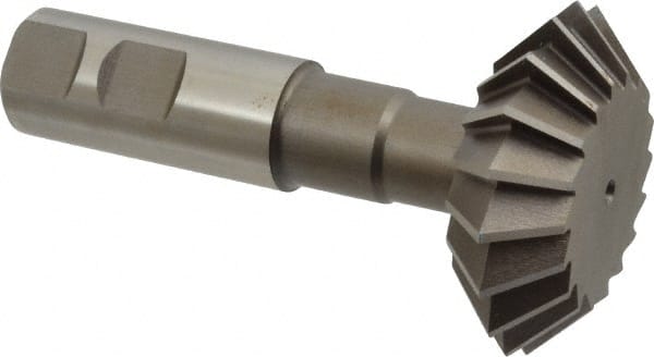 Keo - 2-1/4° 2-1/4" Cut Diam, 3/4" Cut Width, 7/8" Shank, High Speed Steel Double-Angle Cutter - Eagle Tool & Supply