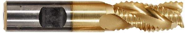 Niagara Cutter - 5/8" Diam, Coarse Pitch, 1-1/4" LOC, 3 Flute Cobalt Roughing Square End Mill - Uncoated, 3-1/2" OAL, 5/8" Shank Diam, Single End, Centercutting, 36° Helix - Eagle Tool & Supply