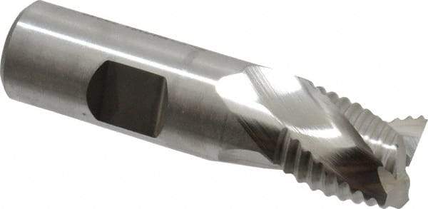 Niagara Cutter - 3/4" Diam, Coarse Pitch, 3/4" LOC, 3 Flute Cobalt Roughing Square End Mill - Uncoated, 3" OAL, 3/4" Shank Diam, Single End, Centercutting, 36° Helix - Eagle Tool & Supply