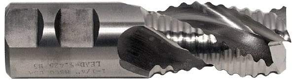 Niagara Cutter - 1" Diam, Coarse Pitch, 1-1/2" LOC, 3 Flute Cobalt Roughing Square End Mill - Uncoated, 3-3/4" OAL, 3/4" Shank Diam, Single End, Centercutting, 36° Helix - Eagle Tool & Supply