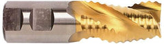 Niagara Cutter - 1/2" Diam, Coarse Pitch, 2" LOC, 3 Flute Cobalt Roughing Square End Mill - TiCN Finish, 4" OAL, 1/2" Shank Diam, Single End, Centercutting, 36° Helix - Eagle Tool & Supply