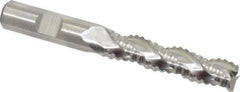 Niagara Cutter - 1/2" Diam, Coarse Pitch, 2" LOC, 3 Flute Cobalt Roughing Square End Mill - Uncoated, 4" OAL, 1/2" Shank Diam, Single End, Centercutting, 36° Helix - Eagle Tool & Supply