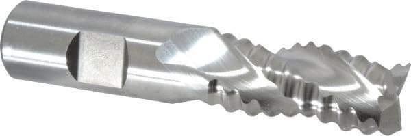 Niagara Cutter - 3/4" Diam, Coarse Pitch, 1-1/2" LOC, 3 Flute Cobalt Roughing Square End Mill - Uncoated, 3-3/4" OAL, 3/4" Shank Diam, Single End, Centercutting, 36° Helix - Eagle Tool & Supply