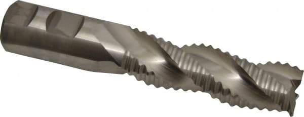 Niagara Cutter - 1" Diam, Coarse Pitch, 3" LOC, 3 Flute Cobalt Roughing Square End Mill - Uncoated, 5-1/2" OAL, 1" Shank Diam, Single End, Centercutting, 36° Helix - Eagle Tool & Supply