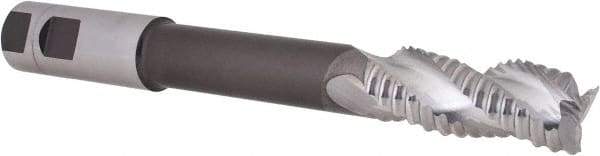 Niagara Cutter - 1" Diam, Coarse Pitch, 2-1/2" LOC, 3 Flute Cobalt Roughing Square End Mill - Uncoated, 8-1/2" OAL, 1" Shank Diam, Single End, Extended Reach, Centercutting, 36° Helix - Eagle Tool & Supply