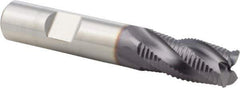 Niagara Cutter - 1/2" Diam, Fine Pitch, 1" LOC, 4 Flute Cobalt Roughing Square End Mill - TiAlN Finish, 3" OAL, 1/2" Shank Diam, Single End, 30° Helix - Eagle Tool & Supply