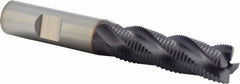 Niagara Cutter - 1/2" Diam, Fine Pitch, 1-5/8" LOC, 4 Flute Cobalt Roughing Square End Mill - TiAlN Finish, 3-5/8" OAL, 1/2" Shank Diam, Single End, 30° Helix - Eagle Tool & Supply