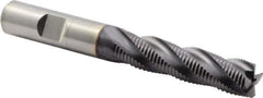 Niagara Cutter - 1/2" Diam, Fine Pitch, 2" LOC, 4 Flute Cobalt Roughing Square End Mill - TiAlN Finish, 4" OAL, 1/2" Shank Diam, Single End, 30° Helix - Eagle Tool & Supply