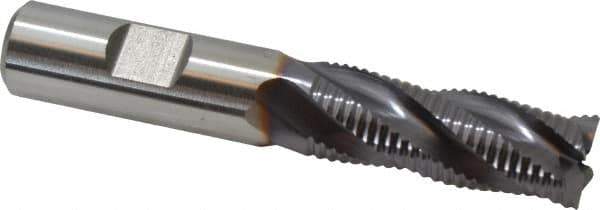 Niagara Cutter - 5/8" Diam, Fine Pitch, 1-5/8" LOC, 4 Flute Cobalt Roughing Square End Mill - TiAlN Finish, 3-3/4" OAL, 5/8" Shank Diam, Single End, 30° Helix - Eagle Tool & Supply