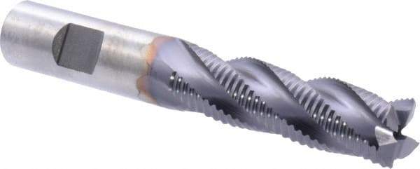 Niagara Cutter - 5/8" Diam, Fine Pitch, 2-1/8" LOC, 4 Flute Cobalt Roughing Square End Mill - TiAlN Finish, 4-1/4" OAL, 5/8" Shank Diam, Single End, 30° Helix - Eagle Tool & Supply