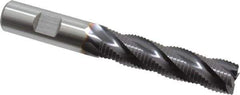 Niagara Cutter - 5/8" Diam, Fine Pitch, 2-1/2" LOC, 4 Flute Cobalt Roughing Square End Mill - TiAlN Finish, 4-5/8" OAL, 5/8" Shank Diam, Single End, 30° Helix - Eagle Tool & Supply