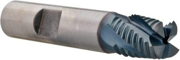 Niagara Cutter - 3/4" Diam, Fine Pitch, 3/4" LOC, 4 Flute Cobalt Roughing Square End Mill - TiAlN Finish, 3" OAL, 3/4" Shank Diam, Single End, 30° Helix - Eagle Tool & Supply