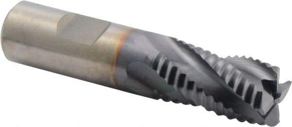 Niagara Cutter - 3/4" Diam, Fine Pitch, 1-1/4" LOC, 4 Flute Cobalt Roughing Square End Mill - TiAlN Finish, 3-1/2" OAL, 3/4" Shank Diam, Single End, 30° Helix - Eagle Tool & Supply