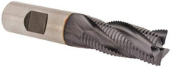 Niagara Cutter - 3/4" Diam, Fine Pitch, 1-5/8" LOC, 4 Flute Cobalt Roughing Square End Mill - TiAlN Finish, 3-7/8" OAL, 3/4" Shank Diam, Single End, 30° Helix - Eagle Tool & Supply