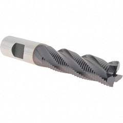Niagara Cutter - 3/4" Diam, Fine Pitch, 2-1/2" LOC, 4 Flute Cobalt Roughing Square End Mill - TiAlN Finish, 4-3/4" OAL, 3/4" Shank Diam, Single End, 30° Helix - Eagle Tool & Supply