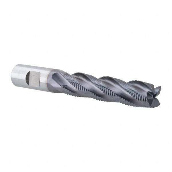 Niagara Cutter - 3/4" Diam, Fine Pitch, 3" LOC, 4 Flute Cobalt Roughing Square End Mill - TiAlN Finish, 5-1/4" OAL, 3/4" Shank Diam, Single End, 30° Helix - Eagle Tool & Supply