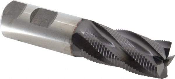 Niagara Cutter - 1" Diam, Fine Pitch, 2" LOC, 5 Flute Cobalt Roughing Square End Mill - TiAlN Finish, 4-1/2" OAL, 1" Shank Diam, Single End, 30° Helix - Eagle Tool & Supply