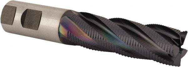 Niagara Cutter - 1" Diam, Fine Pitch, 3" LOC, 5 Flute Cobalt Roughing Square End Mill - TiAlN Finish, 5-1/2" OAL, 1" Shank Diam, Single End, 30° Helix - Eagle Tool & Supply