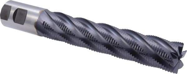 Niagara Cutter - 1-1/4" Diam, Fine Pitch, 6" LOC, 6 Flute Cobalt Roughing Square End Mill - TiAlN Finish, 8-1/2" OAL, 1-1/4" Shank Diam, Single End, 30° Helix - Eagle Tool & Supply