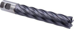 Niagara Cutter - 1-1/4" Diam, Fine Pitch, 6" LOC, 6 Flute Cobalt Roughing Square End Mill - TiAlN Finish, 8-1/2" OAL, 1-1/4" Shank Diam, Single End, 30° Helix - Eagle Tool & Supply
