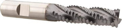Niagara Cutter - 1/2" Diam, Coarse Pitch, 1-5/8" LOC, 4 Flute Cobalt Roughing Square End Mill - TiCN Finish, 3-5/8" OAL, 1/2" Shank Diam, Single End, Centercutting, 30° Helix - Eagle Tool & Supply