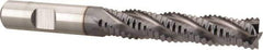Niagara Cutter - 1/2" Diam, Coarse Pitch, 2-1/2" LOC, 4 Flute Cobalt Roughing Square End Mill - TiCN Finish, 4-1/2" OAL, 1/2" Shank Diam, Single End, Centercutting, 30° Helix - Eagle Tool & Supply