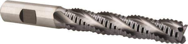 Niagara Cutter - 5/8" Diam, Coarse Pitch, 3-1/8" LOC, 4 Flute Cobalt Roughing Square End Mill - TiCN Finish, 5-1/4" OAL, 5/8" Shank Diam, Single End, Centercutting, 30° Helix - Eagle Tool & Supply