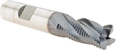 Niagara Cutter - 1/2" Diam, Fine Pitch, 1" LOC, 4 Flute Cobalt Roughing Square End Mill - TiCN Finish, 3" OAL, 1/2" Shank Diam, Single End, 30° Helix - Eagle Tool & Supply