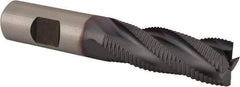 Niagara Cutter - 3/4" Diam, Fine Pitch, 2" LOC, 4 Flute Cobalt Roughing Square End Mill - TiCN Finish, 4-1/4" OAL, 3/4" Shank Diam, Single End, 30° Helix - Eagle Tool & Supply