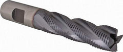 Niagara Cutter - 3/4" Diam, Fine Pitch, 2-1/2" LOC, 4 Flute Cobalt Roughing Square End Mill - TiCN Finish, 4-3/4" OAL, 3/4" Shank Diam, Single End, 30° Helix - Eagle Tool & Supply