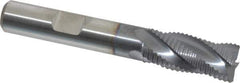 Niagara Cutter - 7/16" Diam, Fine Pitch, 1" LOC, 4 Flute Cobalt Roughing Square End Mill - TiCN Finish, 2-11/16" OAL, 3/8" Shank Diam, Single End, 30° Helix - Eagle Tool & Supply