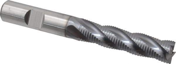 Niagara Cutter - 1/2" Diam, Fine Pitch, 2" LOC, 4 Flute Cobalt Roughing Square End Mill - TiCN Finish, 4" OAL, 1/2" Shank Diam, Single End, 30° Helix - Eagle Tool & Supply