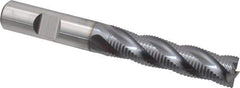 Niagara Cutter - 1/2" Diam, Fine Pitch, 2" LOC, 4 Flute Cobalt Roughing Square End Mill - TiCN Finish, 4" OAL, 1/2" Shank Diam, Single End, 30° Helix - Eagle Tool & Supply