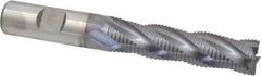Niagara Cutter - 5/8" Diam, Fine Pitch, 2-1/2" LOC, 4 Flute Cobalt Roughing Square End Mill - TiCN Finish, 4-5/8" OAL, 5/8" Shank Diam, Single End, 30° Helix - Eagle Tool & Supply