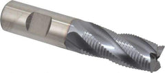 Niagara Cutter - 3/4" Diam, Fine Pitch, 1-5/8" LOC, 4 Flute Cobalt Roughing Square End Mill - TiCN Finish, 3-7/8" OAL, 3/4" Shank Diam, Single End, 30° Helix - Eagle Tool & Supply