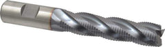 Niagara Cutter - 3/4" Diam, Fine Pitch, 3" LOC, 4 Flute Cobalt Roughing Square End Mill - TiCN Finish, 5-1/4" OAL, 3/4" Shank Diam, Single End, 30° Helix - Eagle Tool & Supply